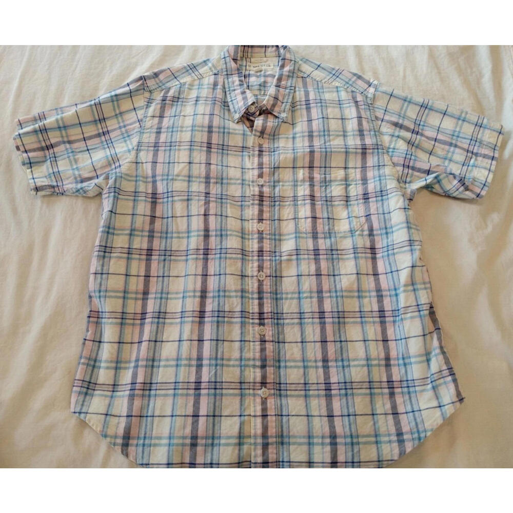 BKE 67 Men's Soze XL Multi Plaid Short Sleeve Button Down Shirt Y2K Surf Skate